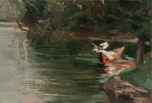 Oevers van de Yerres door Gustave Caillebotte